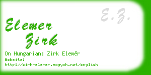 elemer zirk business card